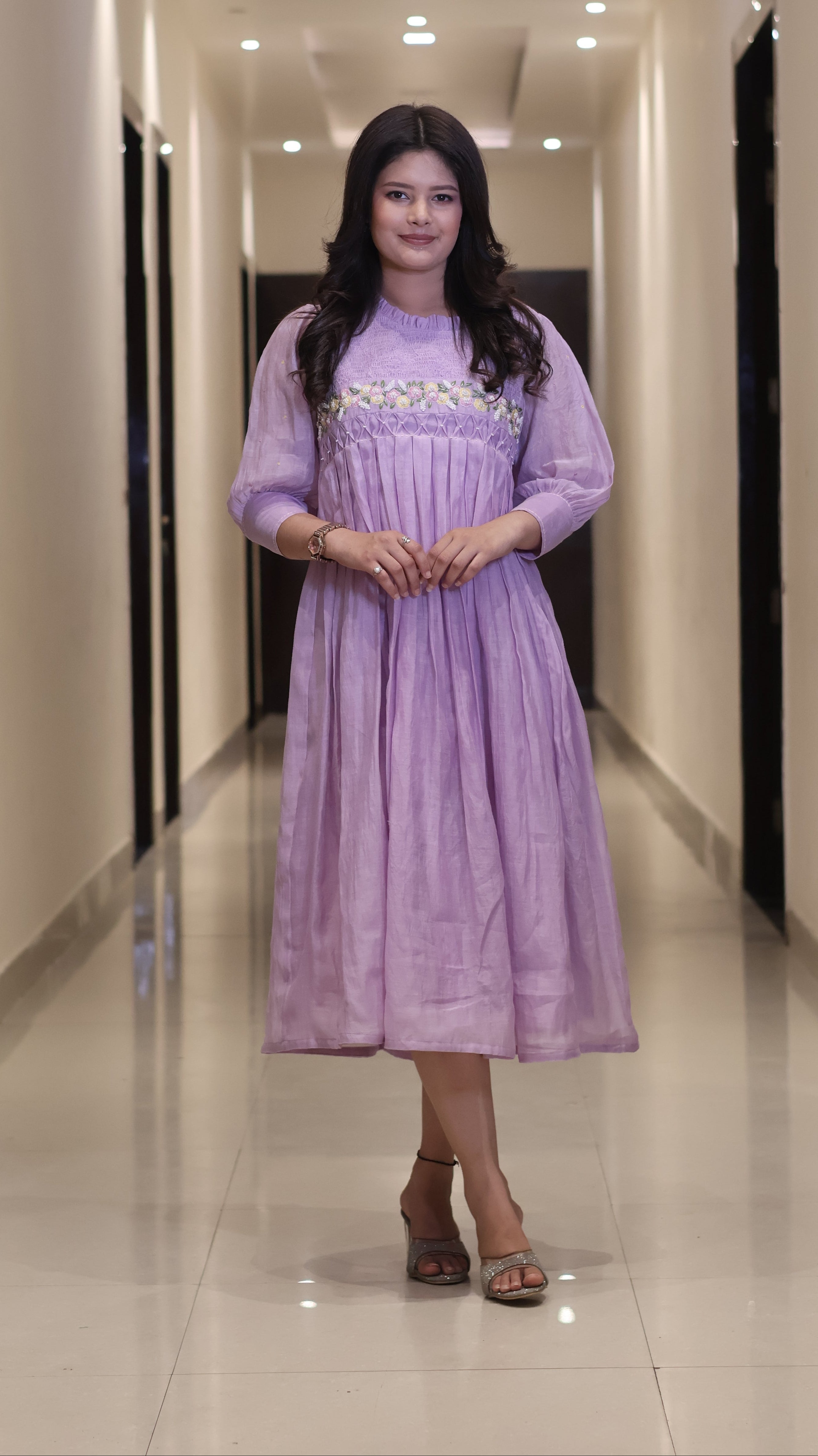 The Lavender Smock Tiered Dress