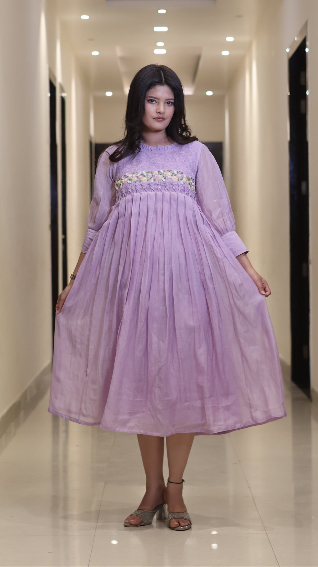The Lavender Smock Tiered Dress