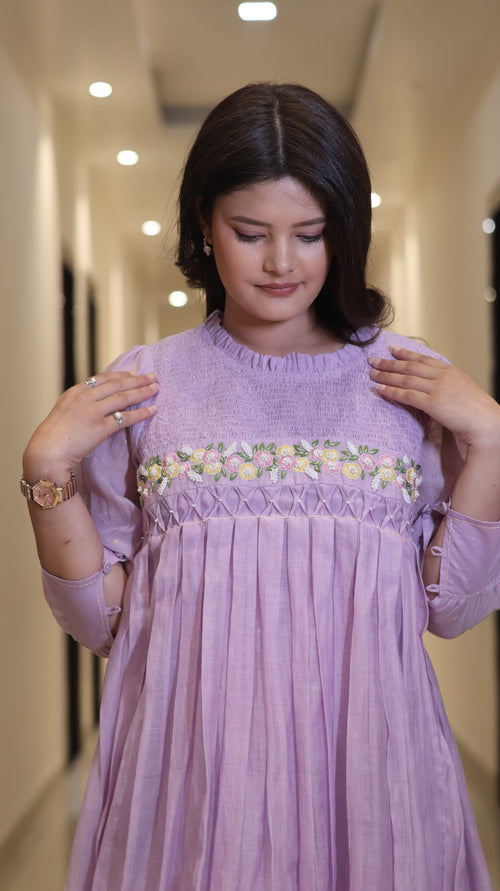 The Lavender Smock Tiered Dress